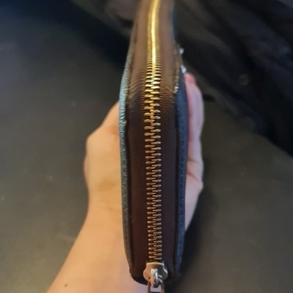 Michael Kors Brown Signature Leather Zip Wallet - Picture 6 of 11